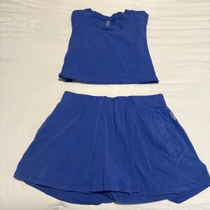 Free People Movement Hot Shot Skort Set In Blue Size M